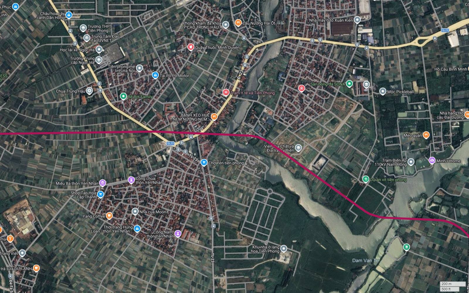 Hành lang metro số 18 tiến về phía dải cao tốc CT.07 Vành Đai 3 ở rìa đông Đầm Vân Trì